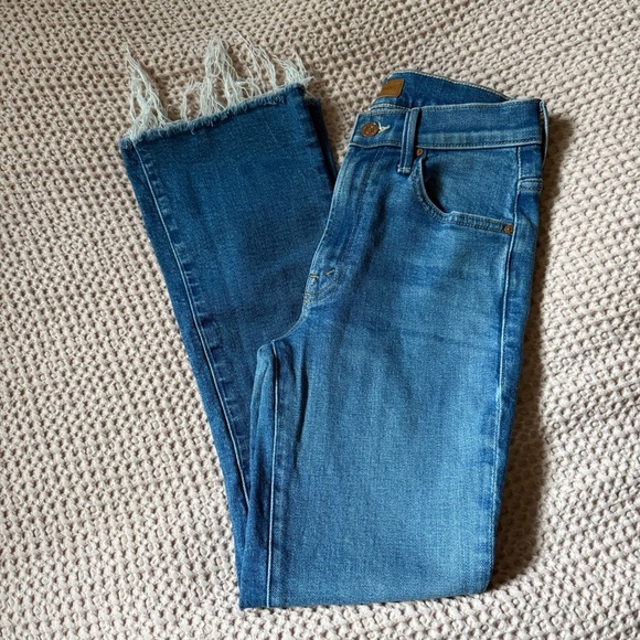 Mother The Insider Ankle Fray Jeans Eager Beaver 25 High Rise Crop - Picture 11 of 11